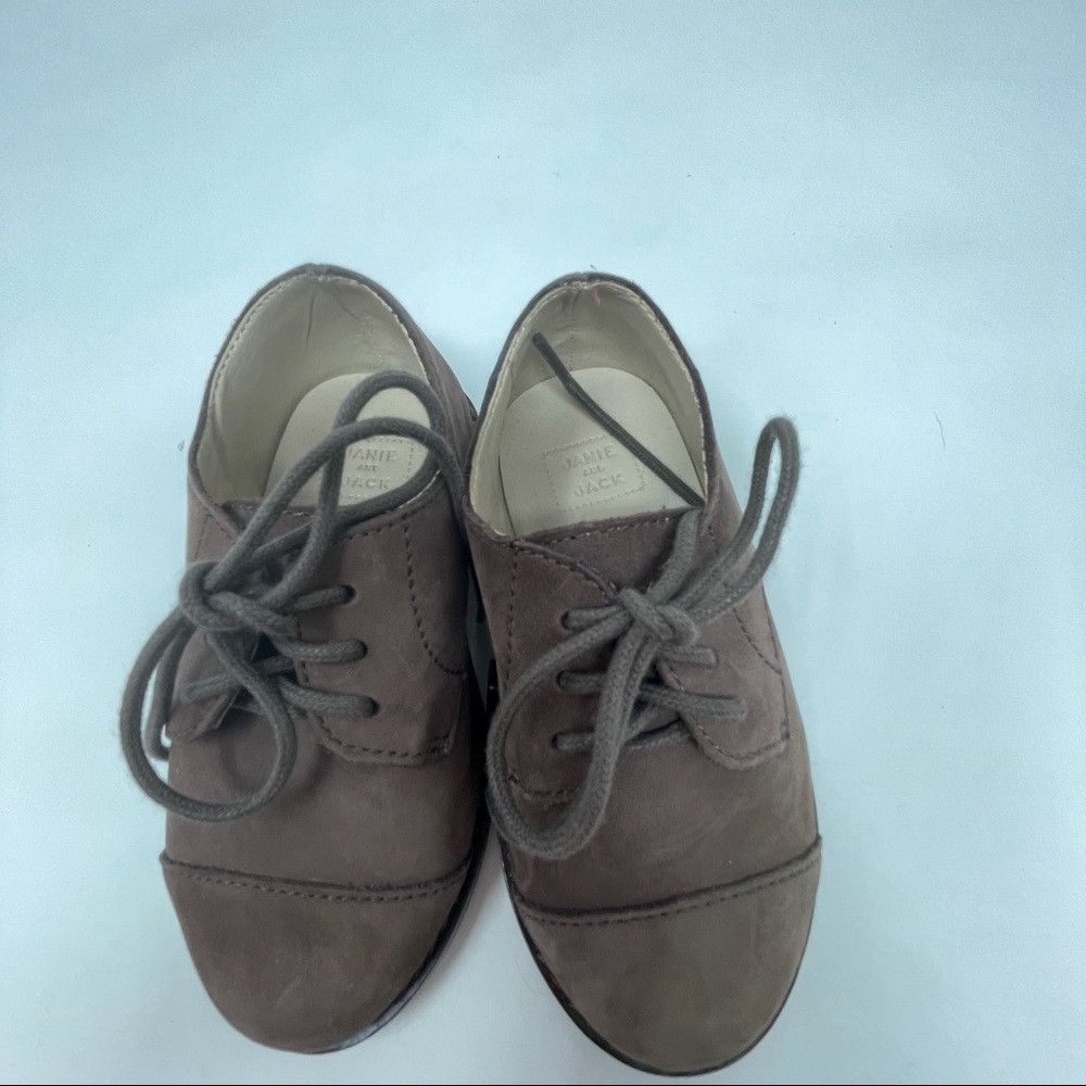 JANIE and JACK Brown Leather Nubuck Suede Derby Shoe Size 17
